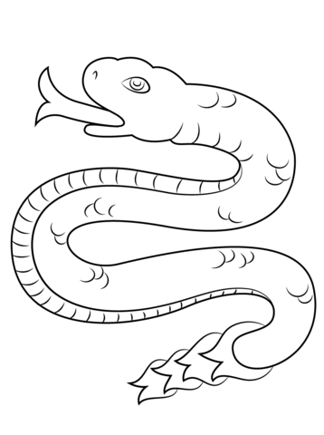 Coatl Snake Coloring Page